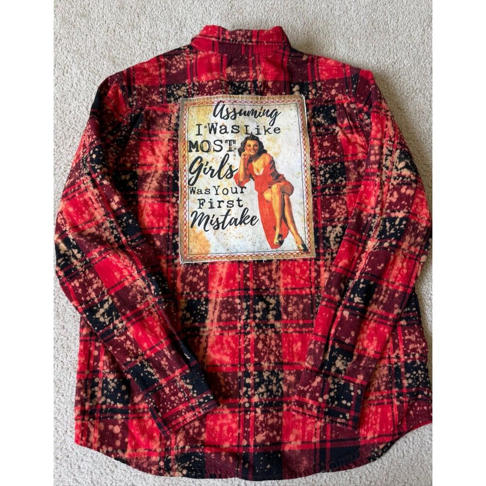 Angry Minnow Flannel Shirt Patch Assuming I was Like Most Girls Was Your First M - Picture 9 of 9